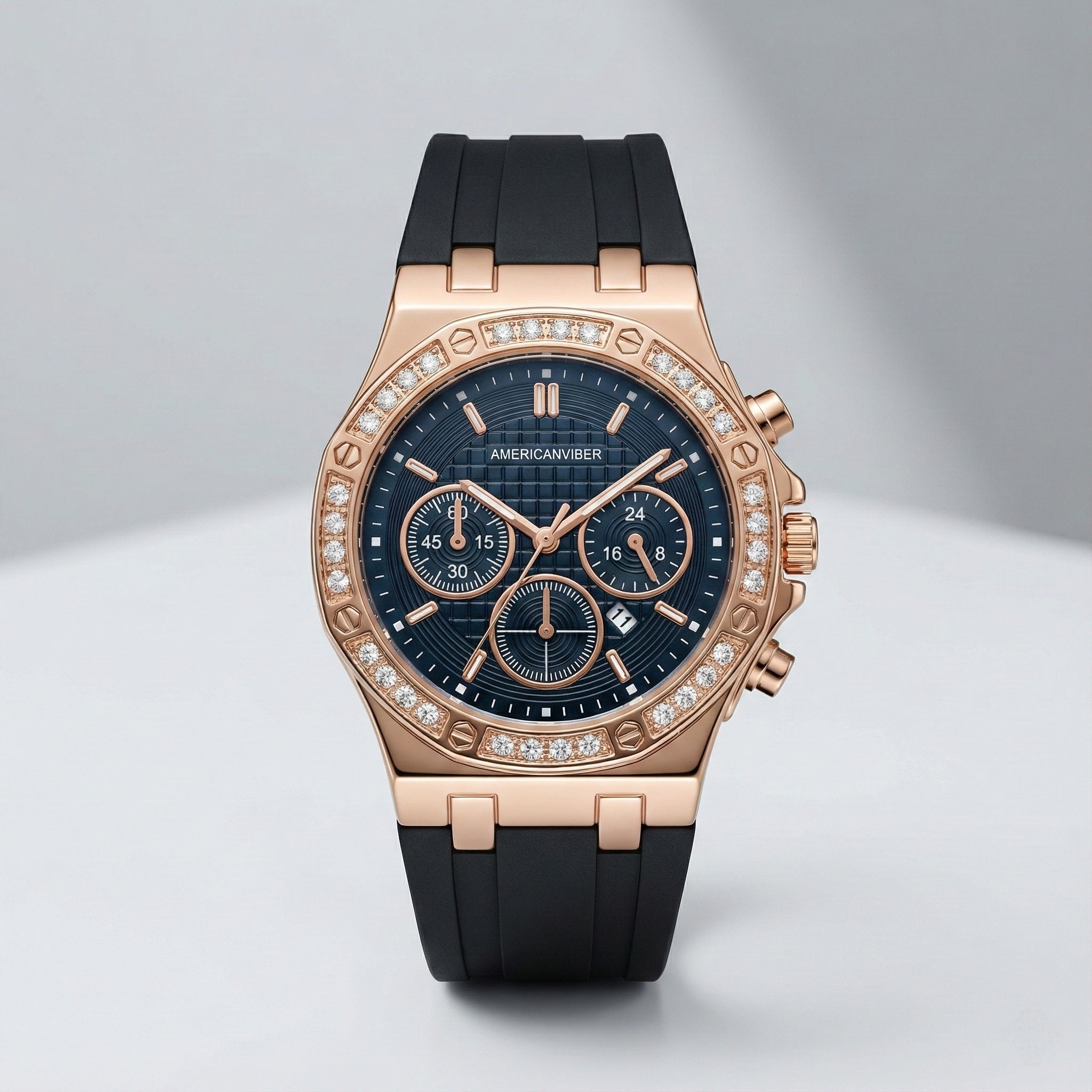 Brandnded Ring Diamonds Calendar Silicone Strap Casual Business Versatile Jewellery boys and men's Luxury Quartz Watches