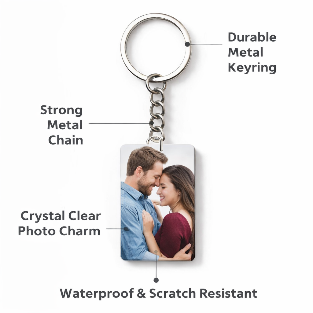 Personalised Photo Keychain – Custom Name/Picture – 5.7 x 4.4 cm Pack of 10