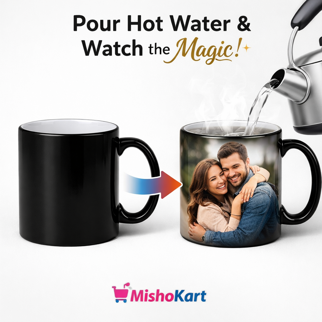 Magic Heat Sensitive Coffee Mug – Personalized Photo Color Changing Mug (330 ml) | Image Reveals with Hot Water, Tea or Coffee | Perfect Gift for Birthday, Anniversary & Valentine