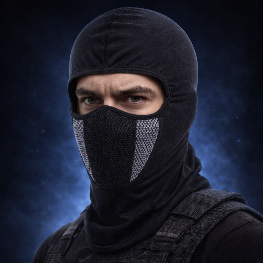 Premium Breathable Tactical Balaclava Mask for Boys & Men, Full Face & Neck Cover with Mesh Ventilation, Soft Stretchable Fabric, Ideal for Bike Riding, Winter Protection,Helmet Wear Comfort