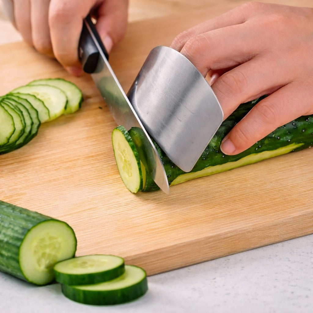 ZUKAFU (Pack Of 1) Stainless Steel Finger Guard Knife Cutting Protector Hand Kitchen Safe Slice Tool for Chef - Cooking Avoid Hurting When Slicing and Chopping