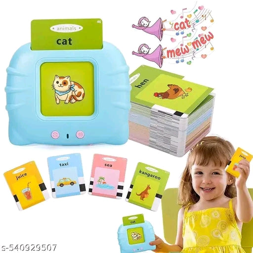 Flash Cards for Kids Talking English Words Flash Cards Preschool Electronic Reading Early Talking Flashcards Toy for Kids - 112 pcs Card (Card Early Education Device)