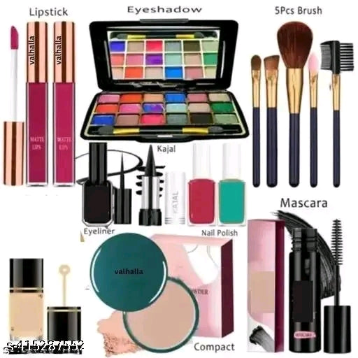 daily use face makeup kit for women eyeshadow makeup brush lipstick compact mascara eyeliner