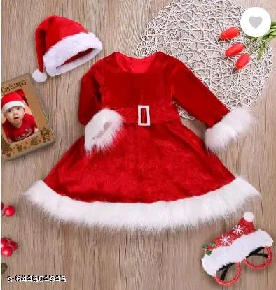 CHRISTMAS FROCK FOR GIRLS  Name: CHRISTMAS FROCK FOR GIRLS  Fabric: Satin  Sleeve Length: Long Sleeves  Pattern: Printed