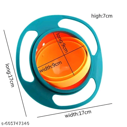 Portable Feeding Toddler 360 Degree Rotating Dish,Gyro Bowl For Baby And Kids,Magic Bowl For Kids For Home And Kitchen Ideal For Daily Use Eco-Friendly Durable (Multicolour)