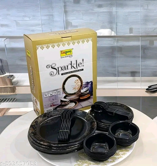 Every Occasion Covered:- 36-Piece Melamine Dinner Set Contains 6 Full Plates, 6 Half Plates, 12 Bowls and 12 Spoons Perfect for Dinning.