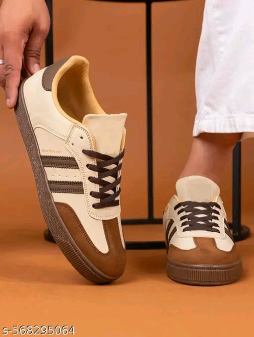 Syntethic Leather Striped Amazing Men Sneakers