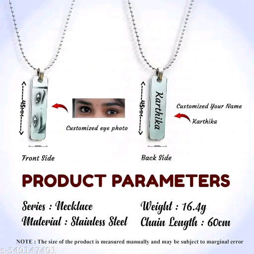 Customized silver name eye pendant