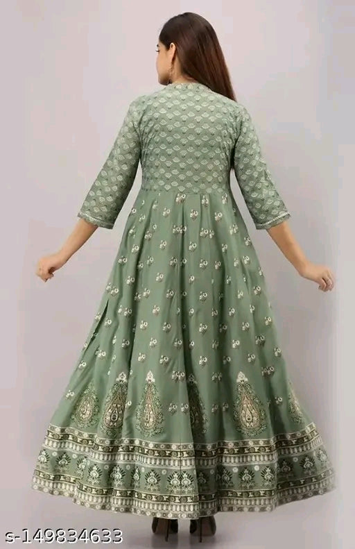 Rayon,Three-Quarter Sleeves, Printed women kurta