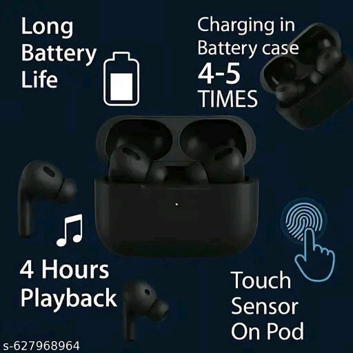 Wireless TWS Bluetooth Ear buds with Free Protective Case (black) | High-Quality Sound | Long Battery Life | Touch Control Ear buds | Comfortable Fit | Bluetooth 5.3 Ear buds | Premium Design Combo | Perfect for Music, Calls, and