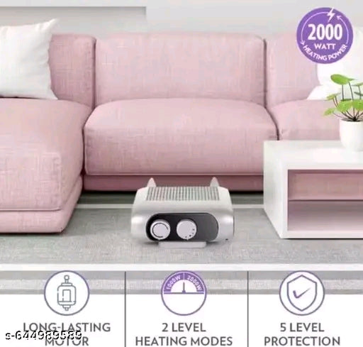 Warmova 2000W Fan Room Heater | Adjustable Thermostat &amp; Dual Heat Settings (1000W/2000W) | 5-Level Safety Protection | Cool-Touch Body | Compact &amp; Portable Electric Blower for Home &amp; Office