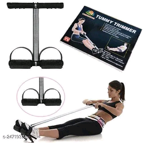 Tummy Trimmer Single Spring Ab Exerciser Fat Burner for Men &amp; Women Ab Exerciser (Black)