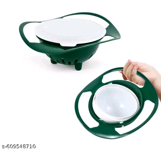 Baby Bowl – No Spill Rotating Feeding Bowl for Kids, BPA-Free, Dishwasher Safe, Food Grade Material (Green, 1 Pc)