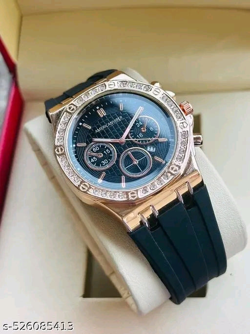 Brandnded Ring Diamonds Calendar Silicone Strap Casual Business Versatile Jewellery boys and men's Luxury Quartz Watches