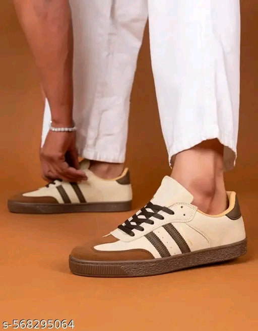 Syntethic Leather Striped Amazing Men Sneakers