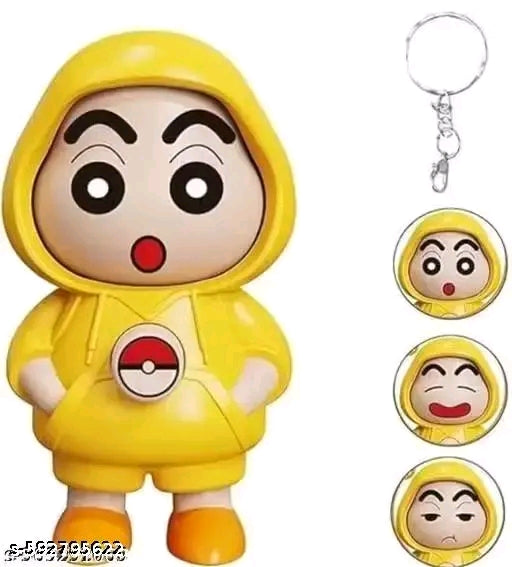 Shinchan Face Changing Keychain Cute Cartoon Key Ring with Three Expressions Anime Gift for Kids &amp; FansAdd a touch of fun and nostalgia to your essentials with the Shinchan Face Changing Keychain! This adorable and quirky keychain features your