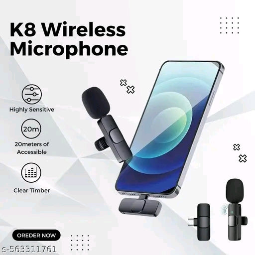 Wired Black K8 Wireless Microphone Name: Wired Black K8 Wireless Microphone