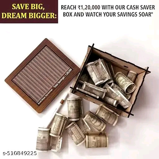 50000 to 120000 seving Money gulak medium quality Wooden Money Piggi Bank for Kids/Piggy Bank, Money Box, Coin Box with Carved Design for Kids/Children, Savings Challenge Box, Cashbox,Cash Vault Wooden Savings Box,Wooden Coin Piggy