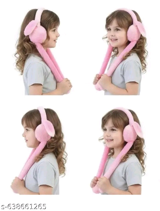 kids earmuff, fluffy winter earmuff, soft furry ear warmer, bunny ears earmuff, warm kids ear cover, rainbow plush earmuff, cosy winter ear warmer, NRV kids winter accessory, lightweight earmuff, cute kids earmuff