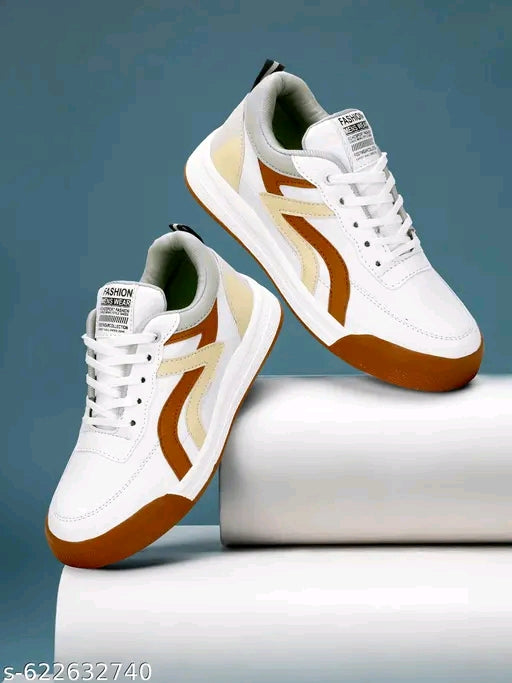 Syntethic Leather Colorblocked Sneakers shoes