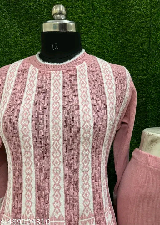 Women's Winter Trendy Anarkali Kurti Legging Set with Pockets - Stylish Frock Suit with Legging Regular Fit Designer Look for Cold Weather