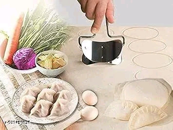 IHAN Stainless Steel Puri Cutter Roller Machine with Handle for Home Baking Tools for Women,Dough Circle Roller Cutter for Kitchen,poori Cutter Roller