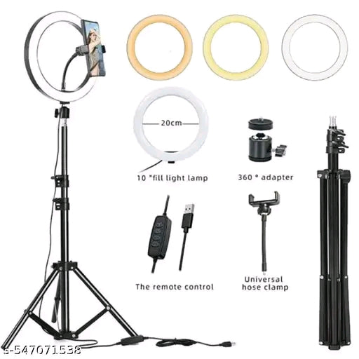 10 Inch LED Ring Light with 7Ft Stand &amp; Smartphone Mount - USB Powered, Color Switch Mode, Brightness Control, Dual Temperature - for Photo &amp; Video Shoots, Makeup, Vlogging!&nbsp;