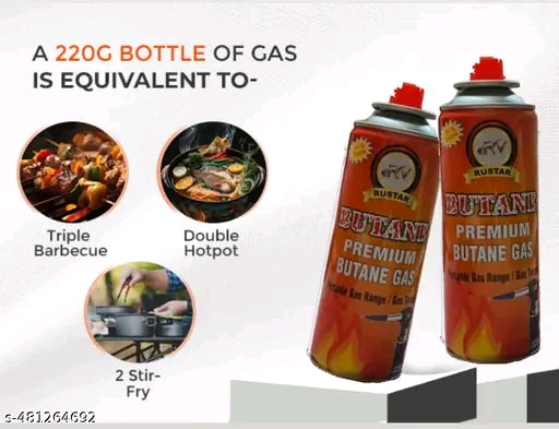 RUSTAR Travelling Special Butane Gas Cane 220g each (Pack of 5)