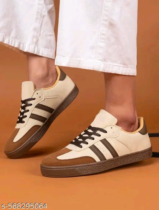 Syntethic Leather Striped Amazing Men Sneakers