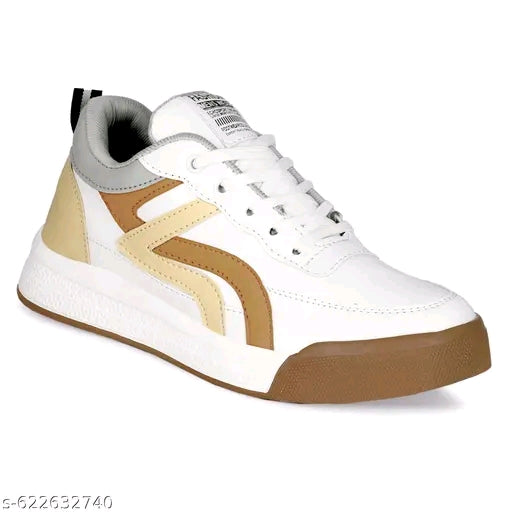 Syntethic Leather Colorblocked Sneakers shoes