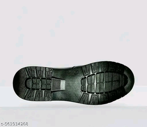 Black Chelsea Boots for Men | Waterproof PVC Sole, Round Toe | Synthetic Leather | Sizes 6-9 | Easy to Maintain, Matches Every Outfit