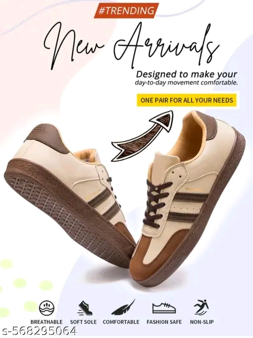 Syntethic Leather Striped Amazing Men Sneakers