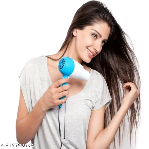 Professional Electric Foldable Hair Dryer With 2 Speed Control 1000 Watts - Pink And White