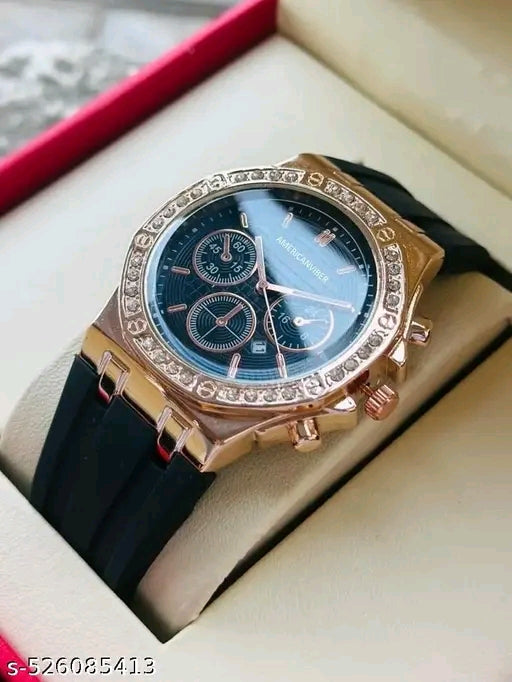 Brandnded Ring Diamonds Calendar Silicone Strap Casual Business Versatile Jewellery boys and men's Luxury Quartz Watches