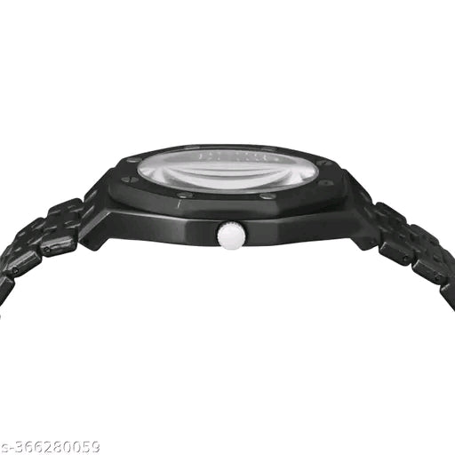 Premium Silver And Black Stainless-Steel Wristwatch with Blue Bezel, White Textured Dial, Multi-Function Sub-Dials, Elegant Design, Luxury Men’s Analog Watch for Everyday Style & Formal Wear