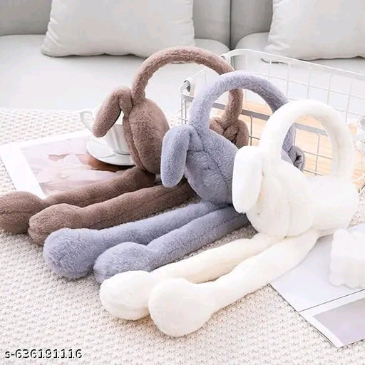 kids earmuff, fluffy winter earmuff, soft furry ear warmer, bunny ears earmuff, warm kids ear cover, rainbow plush earmuff, cosy winter ear warmer, NRV kids winter accessory, lightweight earmuff, cute kids earmuff