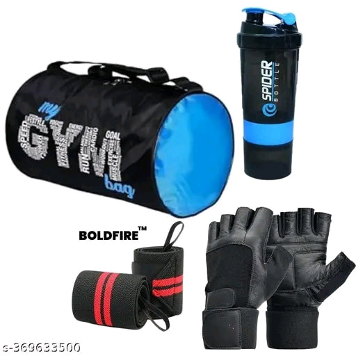 Stylish Men &amp; Women My Gym Bag With Glove ,Shaker &amp; Wrist Band