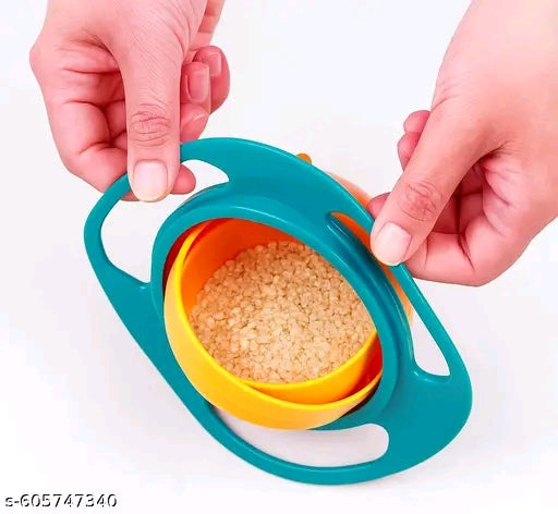 Portable Feeding Toddler 360 Degree Rotating Dish,Gyro Bowl For Baby And Kids,Magic Bowl For Kids For Home And Kitchen Ideal For Daily Use Eco-Friendly Durable (Multicolour)
