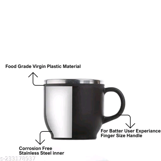 FOKAL Steel Plastic Tea Coffee Premium Quality Stainless Steel Insulated Tharmoware Tea Coffee cup Mug Coffee Cup Mugs Cups Set (Pack of 12, Purple)