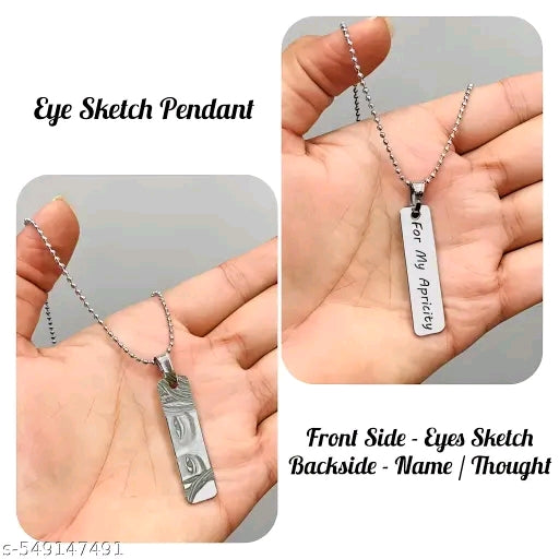 Customized silver name eye pendant