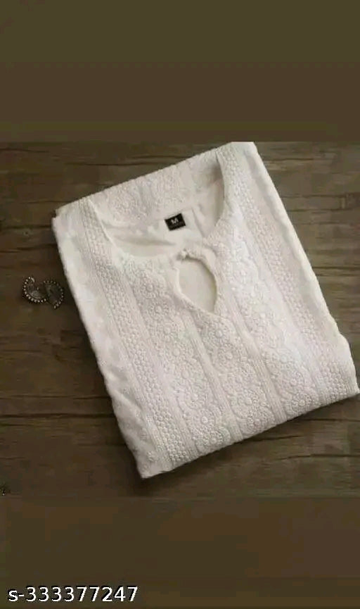 Apaari Fab Women's Embroidered Georgette Straight Kurti