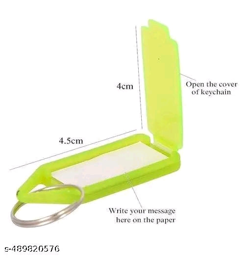 Shree Enterprise Speny Multicolor Keyring &amp; Keychain with Name Tag Labels (Pack of 50).