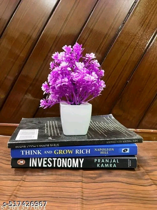 Set of 8 Artificial Plant For Home Decor or Office Décor Also Plant Suitable For Table , Flower &amp; Plant Specially Decor For Bed Room Decorationet Bonsai Wild Artificial Plant with Pot&nbsp;