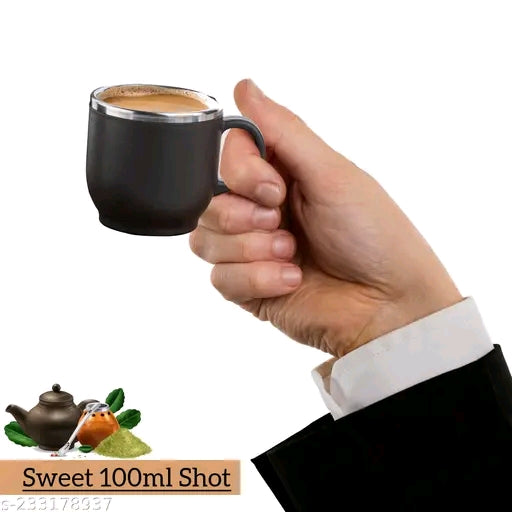 FOKAL Steel Plastic Tea Coffee Premium Quality Stainless Steel Insulated Tharmoware Tea Coffee cup Mug Coffee Cup Mugs Cups Set (Pack of 12, Purple)