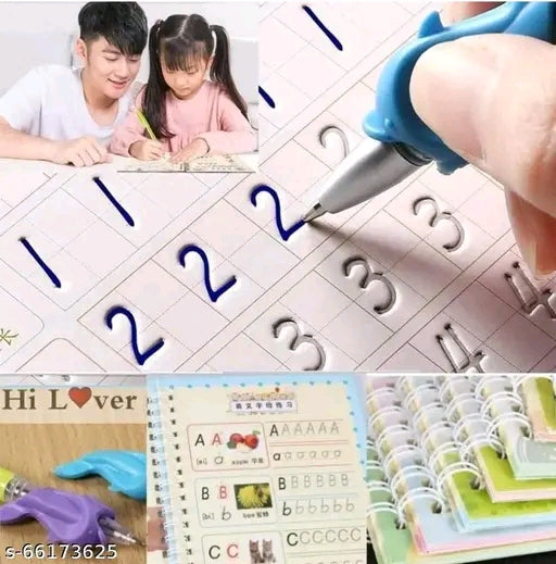 Copy book set For Kids set of (4 book +1 pen +10 Refill) Copy book set for better hand writing