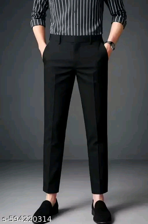 Trouser for men's black formal pant /Latest Design for Lycra Blend official pant