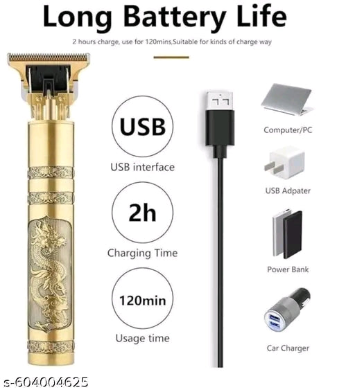 VINTAGE T9 Vintage USB Rechargeable Cordless Electric Beard Trimmer Hair Clippers G38 Trimmer 60 min Runtime 4 Length Settings Dregon trimmer&nbsp;