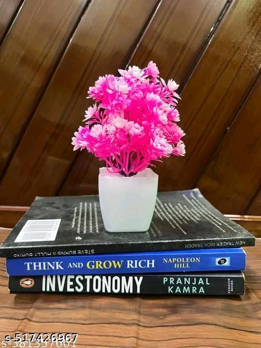 Set of 8 Artificial Plant For Home Decor or Office Décor Also Plant Suitable For Table , Flower &amp; Plant Specially Decor For Bed Room Decorationet Bonsai Wild Artificial Plant with Pot&nbsp;