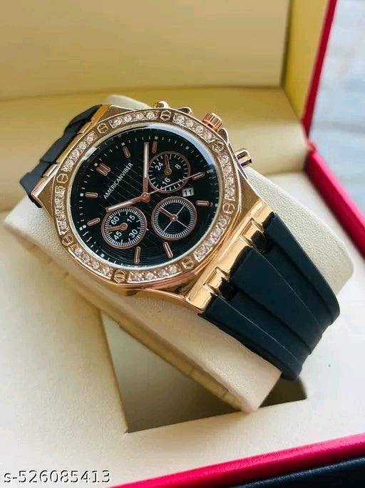 Brandnded Ring Diamonds Calendar Silicone Strap Casual Business Versatile Jewellery boys and men's Luxury Quartz Watches